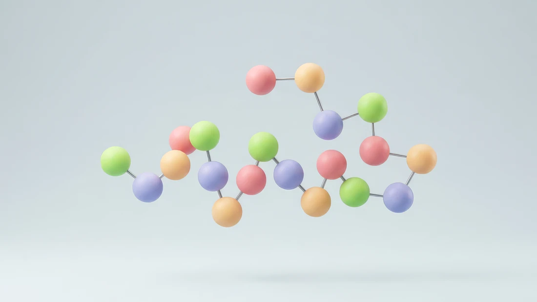 タンパク質の分子構造のイメージ