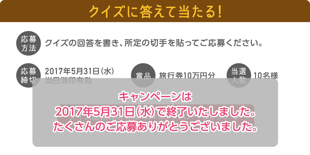 クイズに答えて当たる！栄養へルシーLIFEキャンペーン