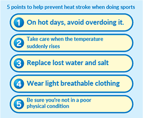 5 points to help prevent heat stroke when doing sports
