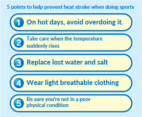 5 points to help prevent heat stroke when doing sports
