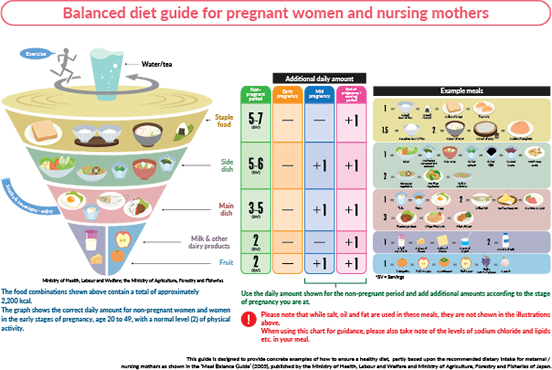 Balanced diet guide for pregnant women and nursing mothers