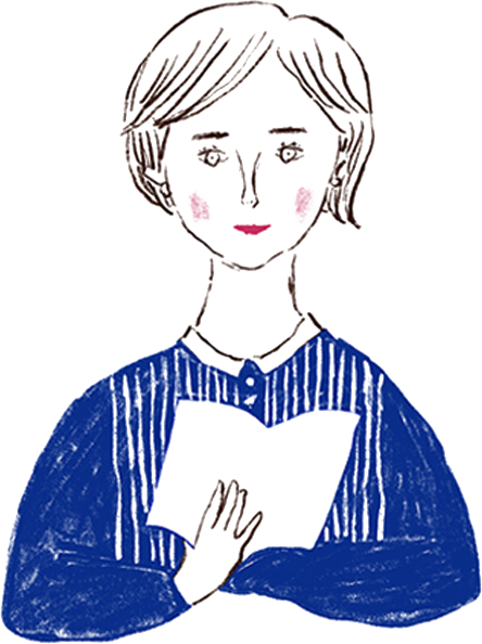青い服の女性のイラスト