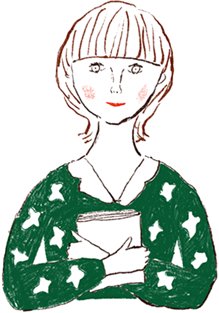 緑の服の女性のイラスト