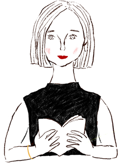 黒い服の女性のイラスト