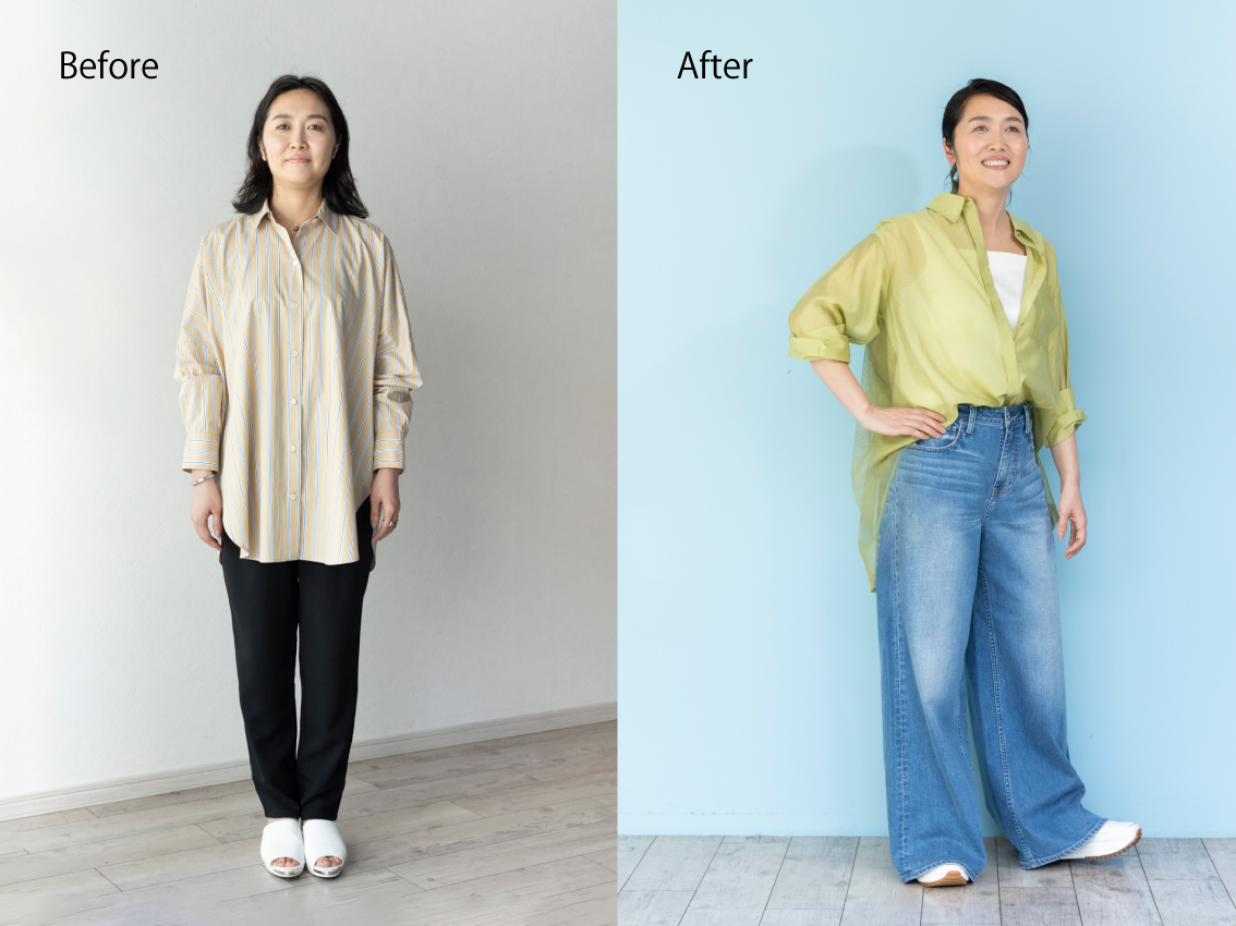 第46回 シアーシャツを上品に/スタイリスト・石田純子さんの【明日、何着る?】