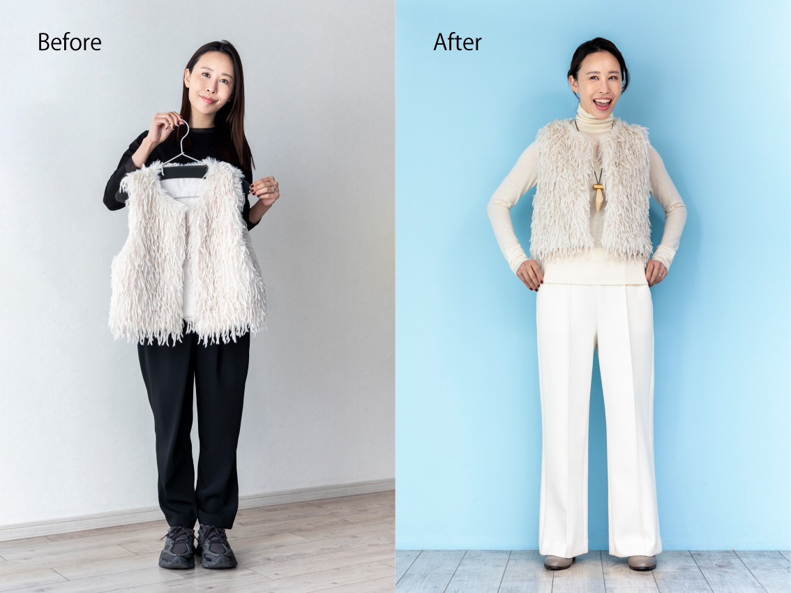 第61回 ふわもこジレのコーデ3選/スタイリスト・石田純子さんの【明日、何着る?】