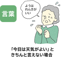 言葉 「今日は天気がよい」ときちんと言えない場合