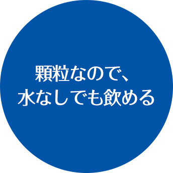 顆粒なので、水なしでも飲める