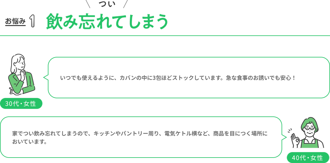 お悩み1_つい飲み忘れてしまう