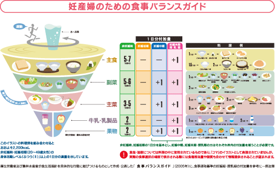 妊産婦のための食事バランスガイド