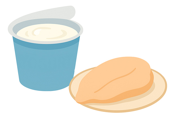 ヨーグルト・サラダチキンのイラスト