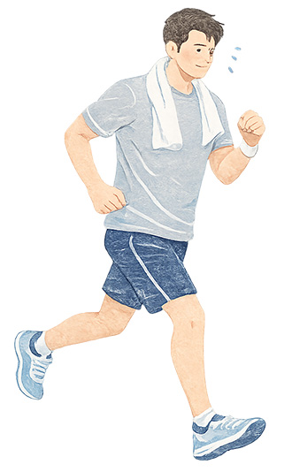 運動をする男性