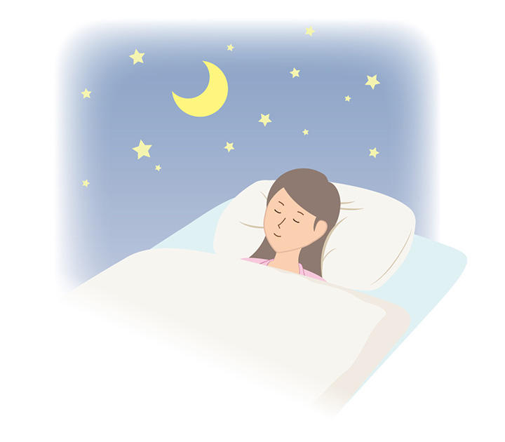 十分な睡眠を取る女性