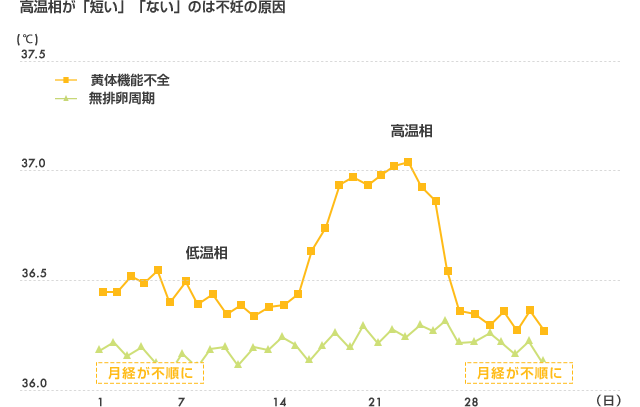 高温相が「短い」「ない」のは不妊の原因