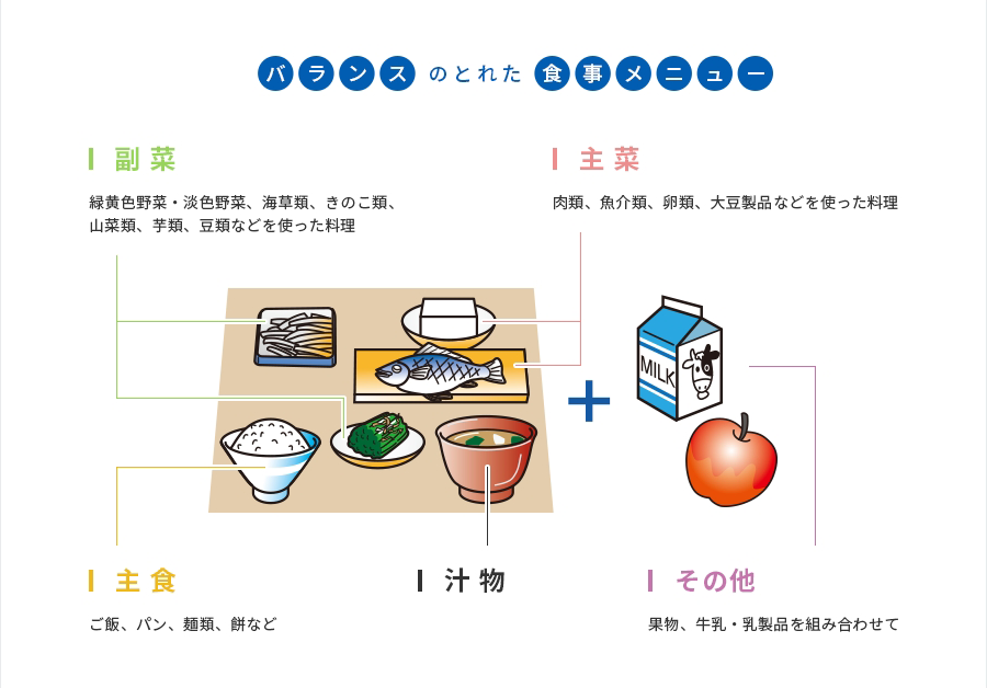 バランスのとれた食事メニュー