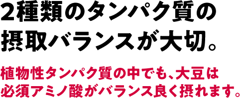 2種類のタンパク質の摂取バランスが大切