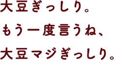 大豆ぎっしり。もう一度言うね、大豆マジぎっしり。