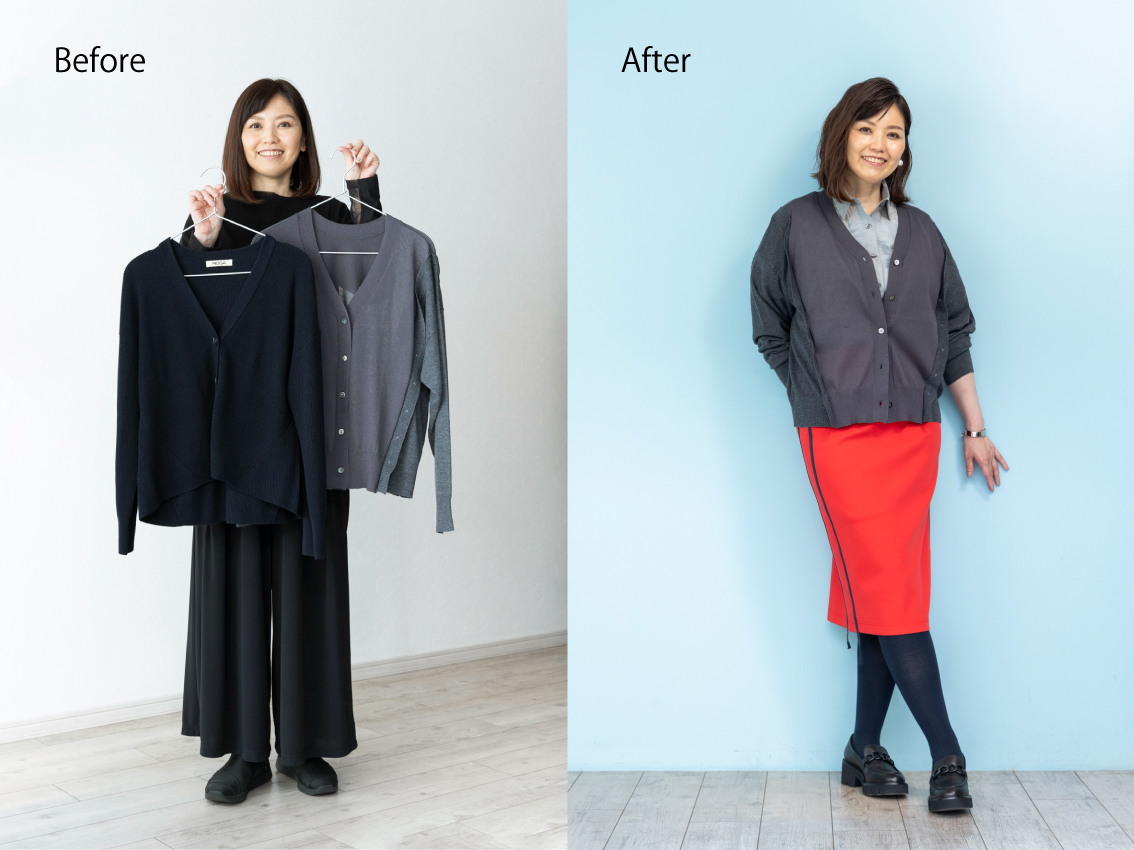 第60回 新しいカーディガンの着こなし/スタイリスト・石田純子さんの【明日、何着る?】